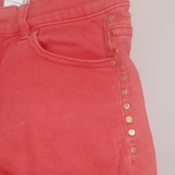 sexy red shorts 💟 Forever 21 High Rise Jean Shorts Button Small gold tone - Picture 3 of 5